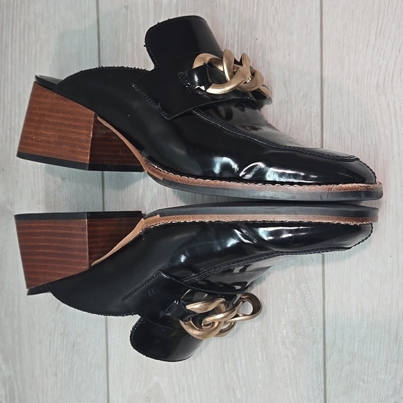 Steve Madden Women Lorie  Black& Gold Clog Shoes Heels Mule Sz 9.5M - Picture 10 of 11